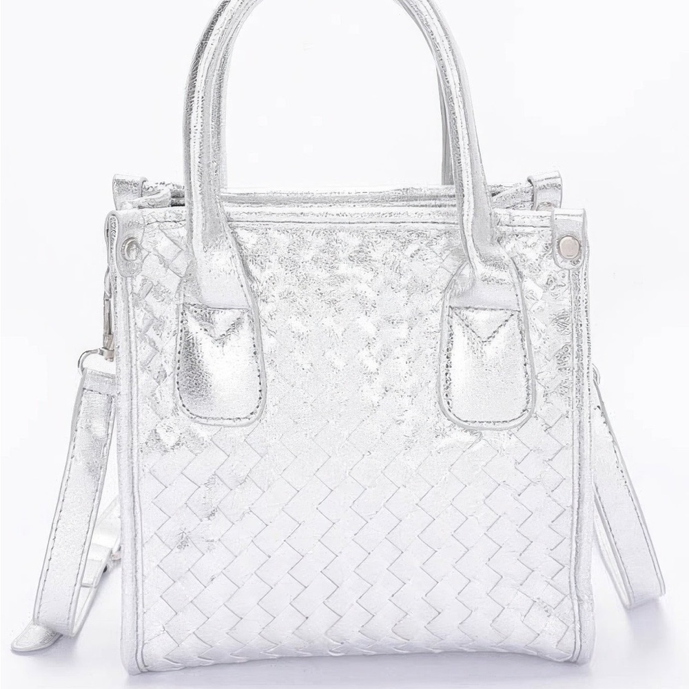 Metallic Braided Tote Bag